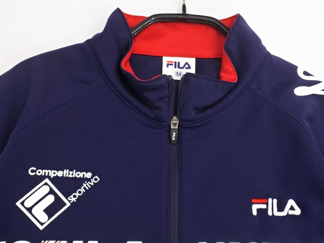 FILA フィラ ハーフジップ ロゴ プリント トレーニングウェア カットソー sizeM/紺 ■◆ ☆ feb9 メンズ