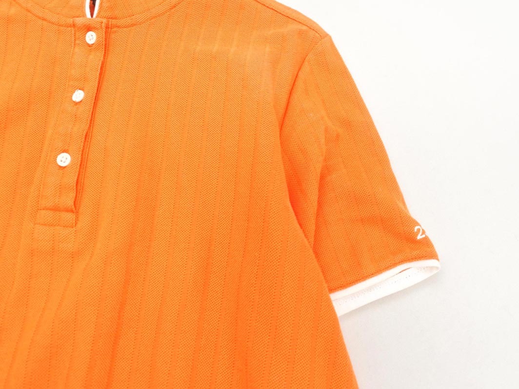 ネコポスOK 23區(qū) SPORT 23區(qū) スポーツ スタンドカラー ポロシャツ size1/オレンジ ■◆ ☆ fec0 レディース