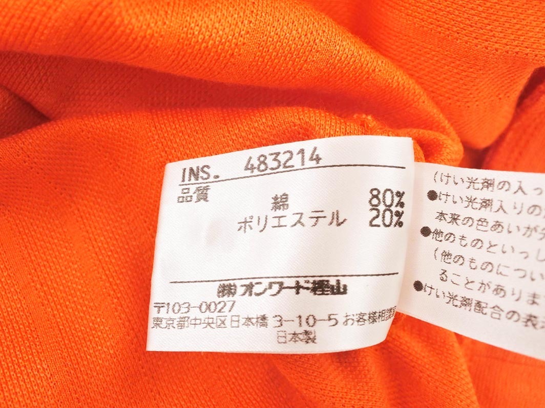 ネコポスOK 23區(qū) SPORT 23區(qū) スポーツ スタンドカラー ポロシャツ size1/オレンジ ■◆ ☆ fec0 レディース