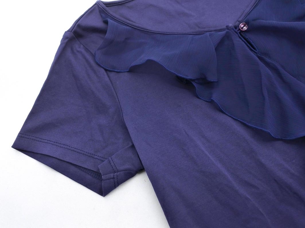 ネコポスOK 23區(qū) フリル カットソー size38/紺 ■◆ ☆ fec0 レディース
