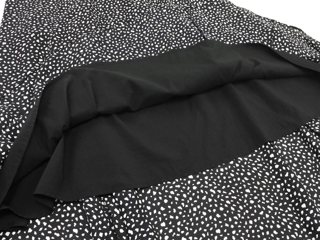 ネコポスOK SLOBE IENA スローブイエナ 総柄 ロング スカート size40/黒 ■◇ ☆ fec0 レディース