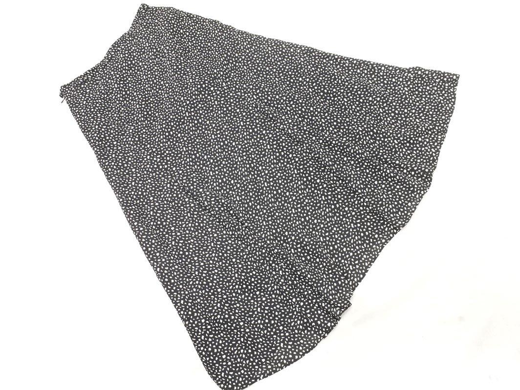 ネコポスOK SLOBE IENA スローブイエナ 総柄 ロング スカート size40/黒 ■◇ ☆ fec0 レディース