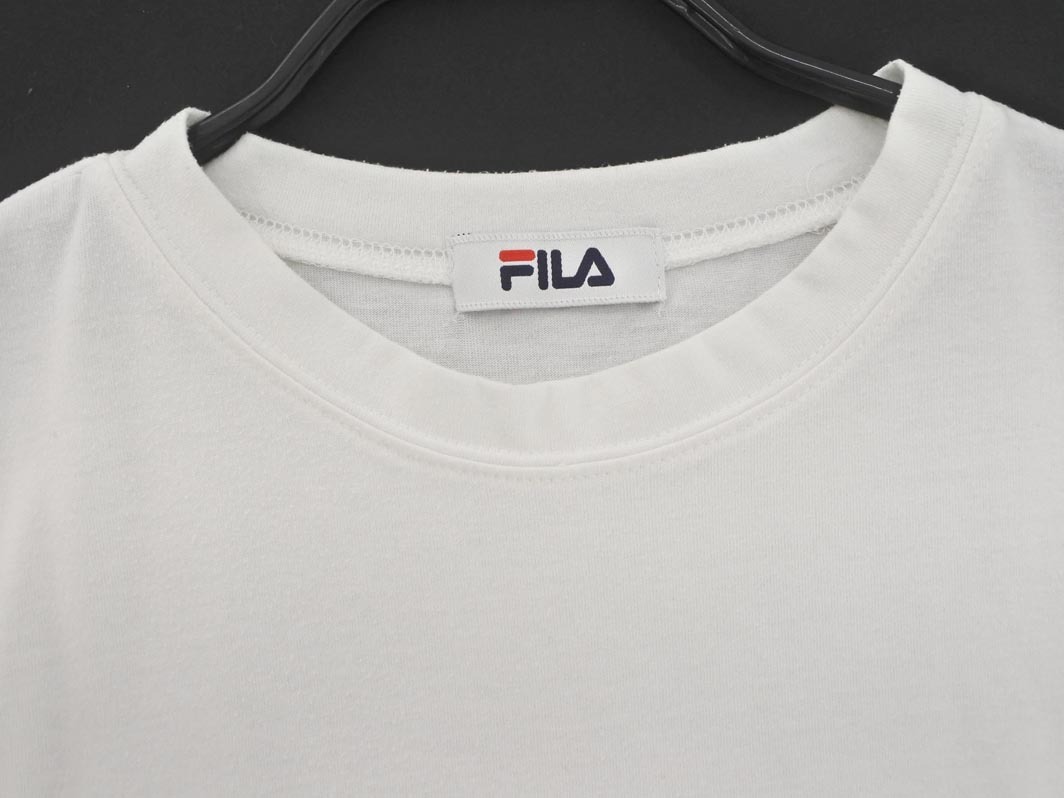 FILA フィラ ロゴ カットソー sizeM/白ｘ黒 ■◆ ☆ fec0 メンズ