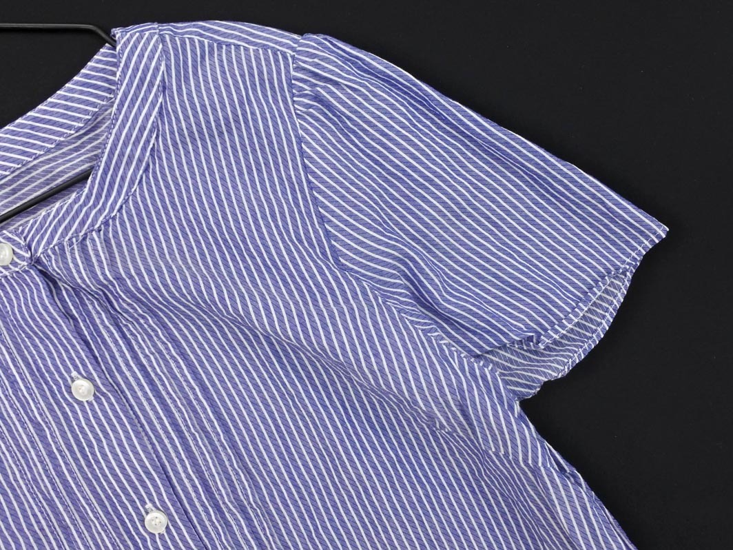 NATURAL BEAUTY BASIC ナチュラルビューティーベーシック ストライプ ブラウス シャツ sizeM/紺x白 ■◆ ☆ fec1 レディース_画像3