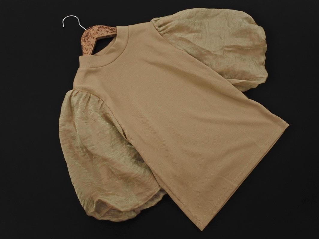 ROYAL PARTY ロイヤルパーティー ボリュームスリーブ 切替 リブ カットソー sizeF/ベージュ ■◆ ☆ fec1 レディース_画像1