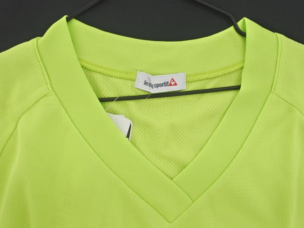 ネコポスOK 新品 le coq sportif ルコックスポルティフ フレンチスリーブ カットソー sizeL/黃緑 ■◆ ☆ fec3 レディース
