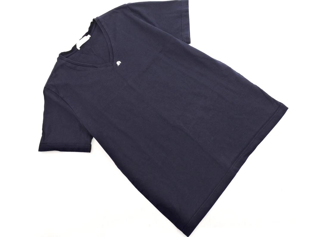 BEAMS LIGHTS ビームスライツ Vネック 刺繍 Tシャツ sizeM/黒 ■◆ ☆ fec3 メンズ