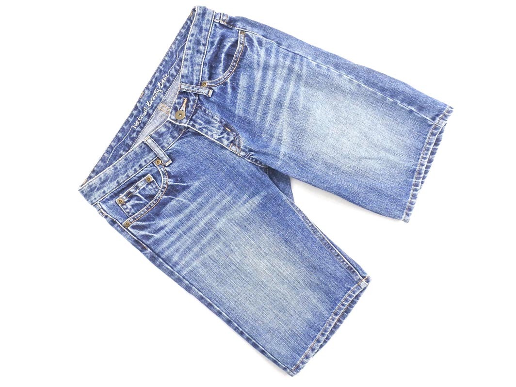NATURAL BEAUTY BASIC ナチュラルビューティーベーシック ハーフ デニムパンツ sizeXS/青 ■◆ ☆ fec2 レディース