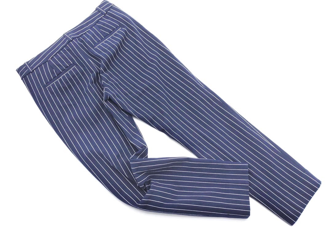 BANANA REPUBLIC バナナリパブリック ストライプ テーパード パンツ size2/紺 ■■ ☆ fec3 レディース