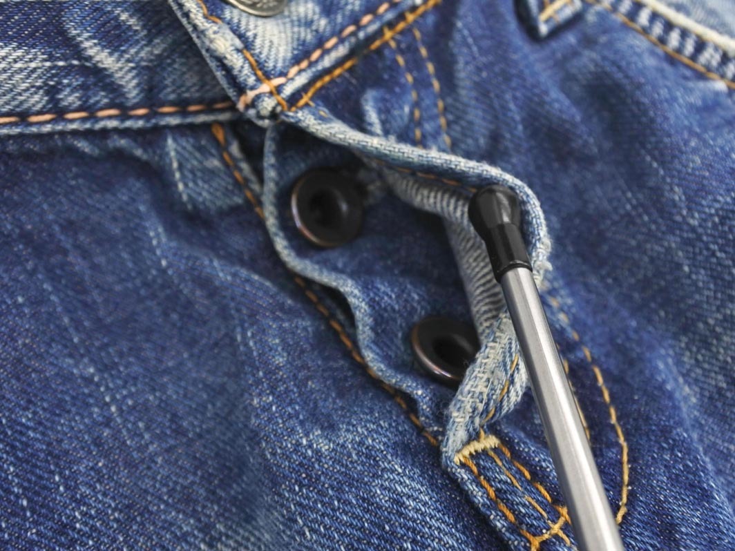 johnbull ジョンブル USED加工 ボタンフライ デニムパンツ 青 ■■ ☆ fec3 メンズ_画像4