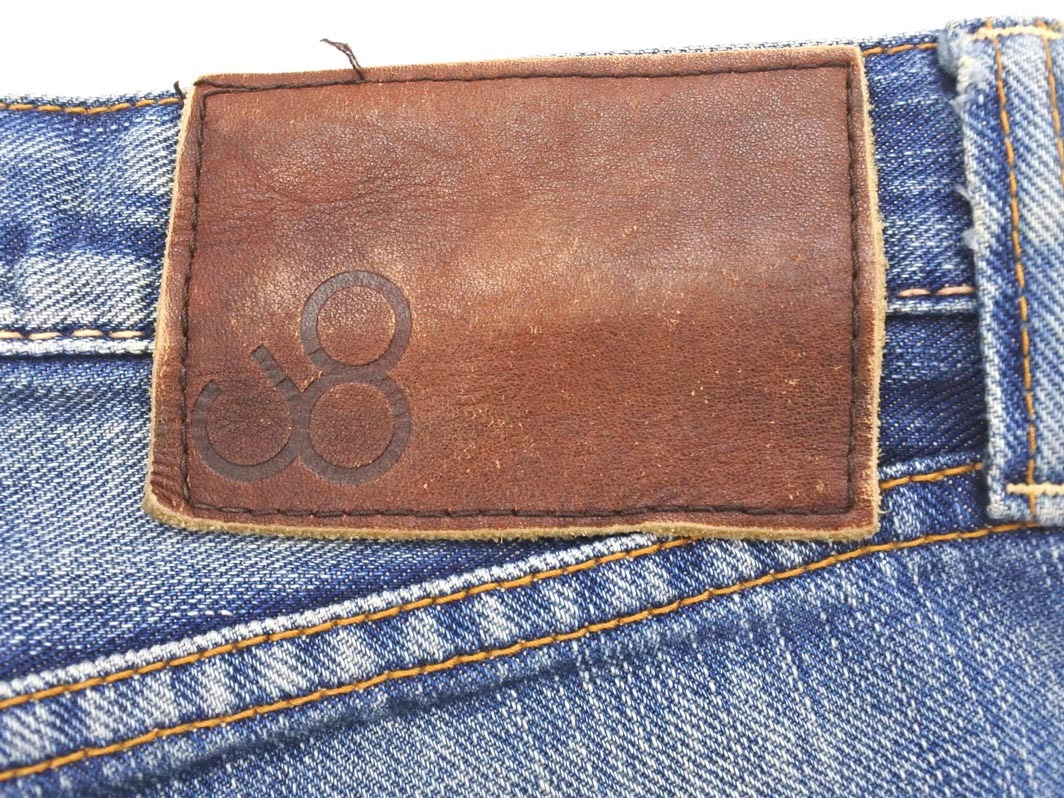 johnbull ジョンブル USED加工 ボタンフライ デニムパンツ 青 ■■ ☆ fec3 メンズ_画像9