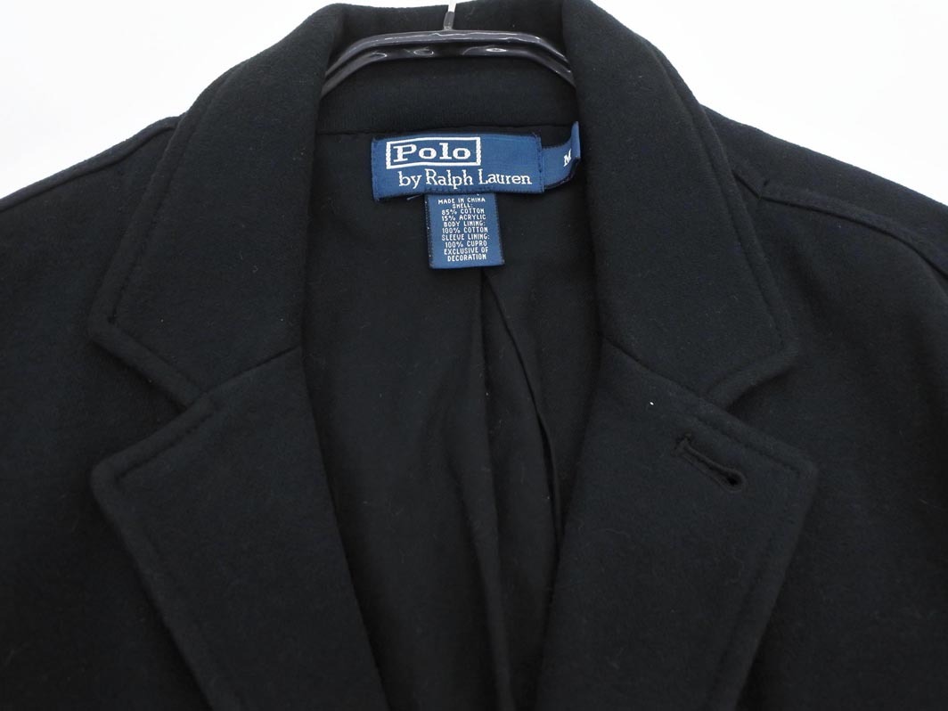 POLO RALPH LAUREN ポロ ラルフローレン ビッグポニー スウェット テーラード ジャケット sizeM/黒 ◇■ ☆ fec3 メンズ