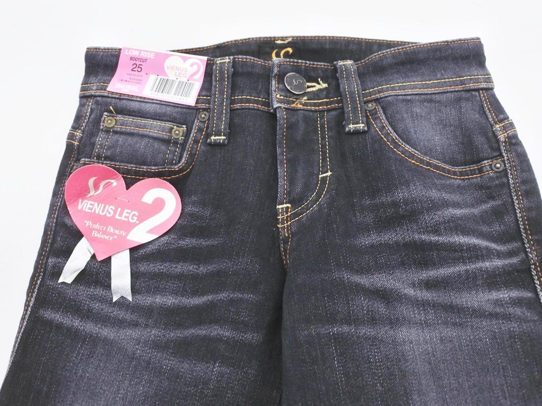 新品 SOMETHING サムシング エドウィン ローライズ ブーツカット デニムパンツ size25/黒 ■■ ☆ fec6 レディース