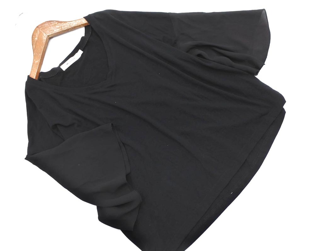 MOUSSY マウジー Vネック フレアスリーブ カットソー sizeF/黒 ■◆ ☆ fec6 レディース