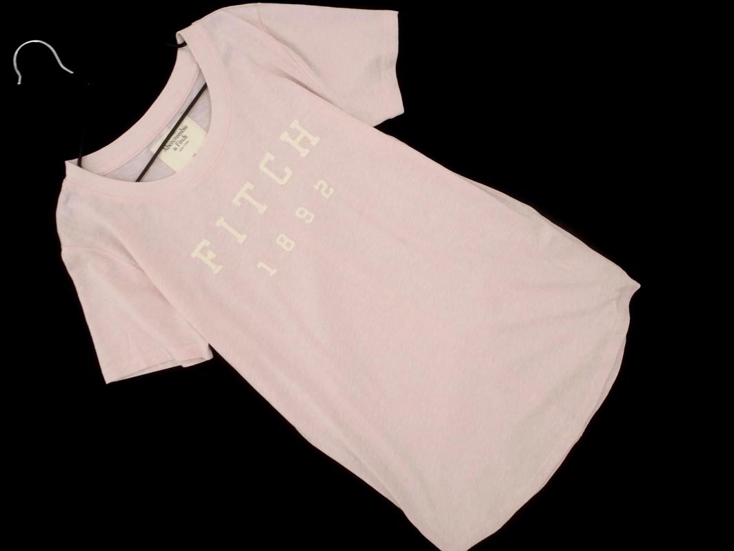 ネコポスOK Abercrombie & Fitch アバクロンビー＆フィッチ ロゴ 刺繍 Tシャツ sizeXS/ピンク ■◆ ☆ fec6 レディース