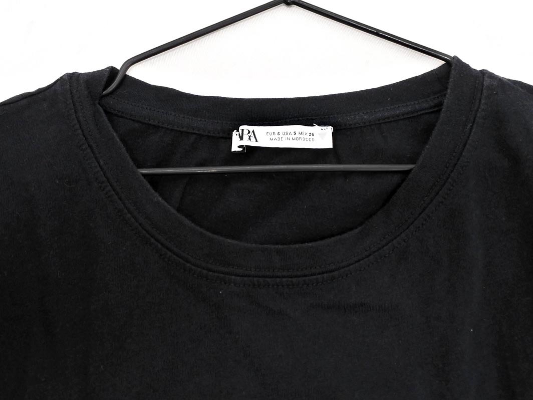  кошка pohs OK ZARA Zara gya The - рукав cut and sewn sizeS/ чёрный #* * fec6 женский 