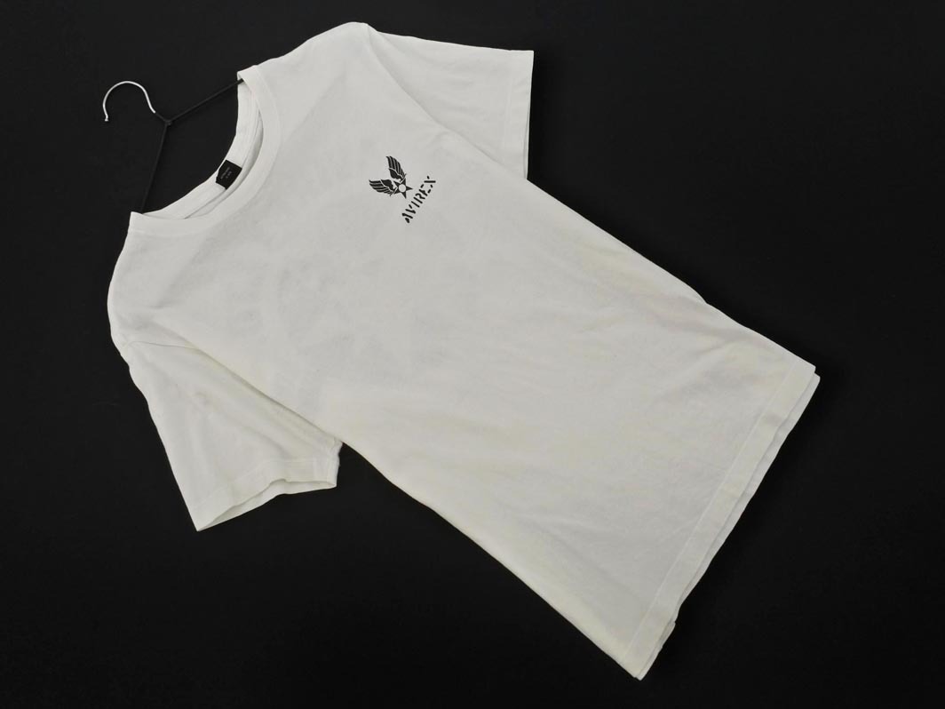 ネコポスOK AVIREX アヴィレックス ロゴ プリント Tシャツ sizeM/白 ■◆ ☆ fec6 メンズ