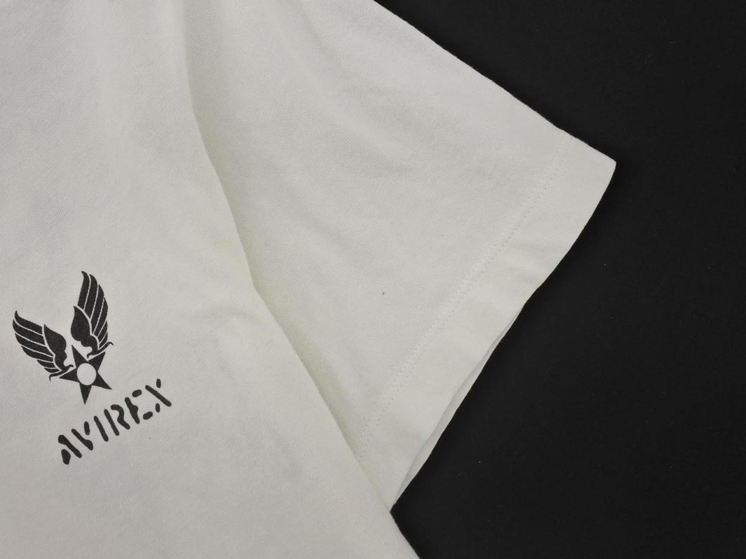 ネコポスOK AVIREX アヴィレックス ロゴ プリント Tシャツ sizeM/白 ■◆ ☆ fec6 メンズ