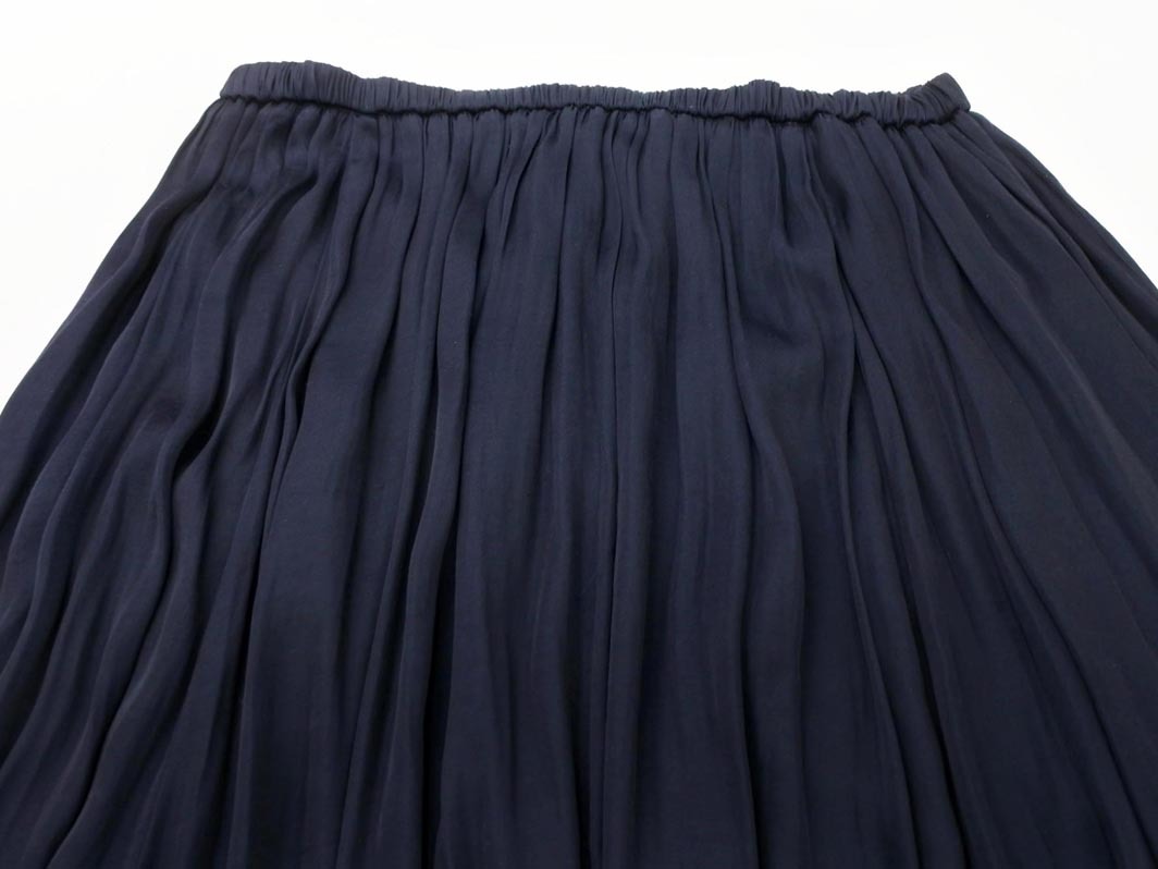 KUMIKYOKU 組曲 サテン スカート size2/紺 ■■ ☆ fec6 レディース