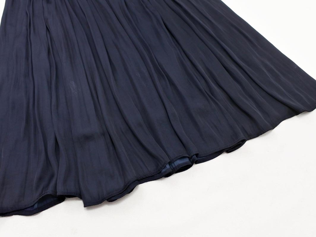 KUMIKYOKU 組曲 サテン スカート size2/紺 ■■ ☆ fec6 レディース