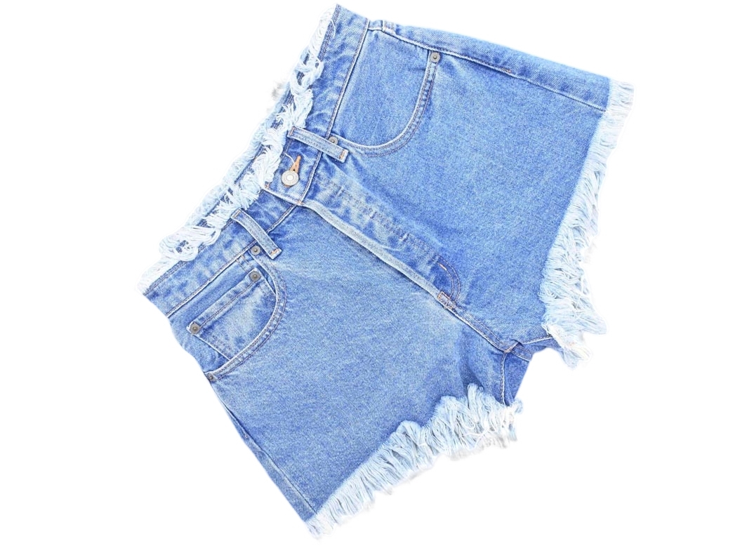 MOUSSY マウジー カットオフ ショート デニムパンツ size1/青 ■◆ ☆ fec7 レディース_画像1