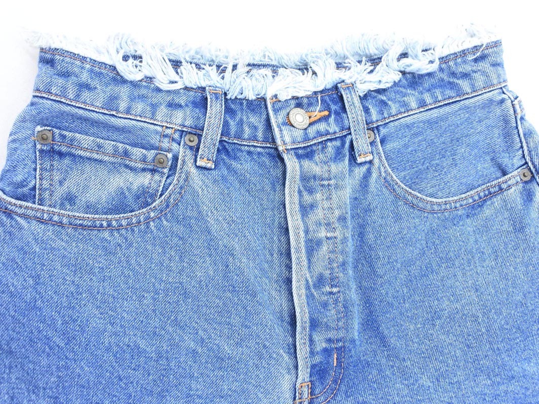 MOUSSY マウジー カットオフ ショート デニムパンツ size1/青 ■◆ ☆ fec7 レディース_画像2