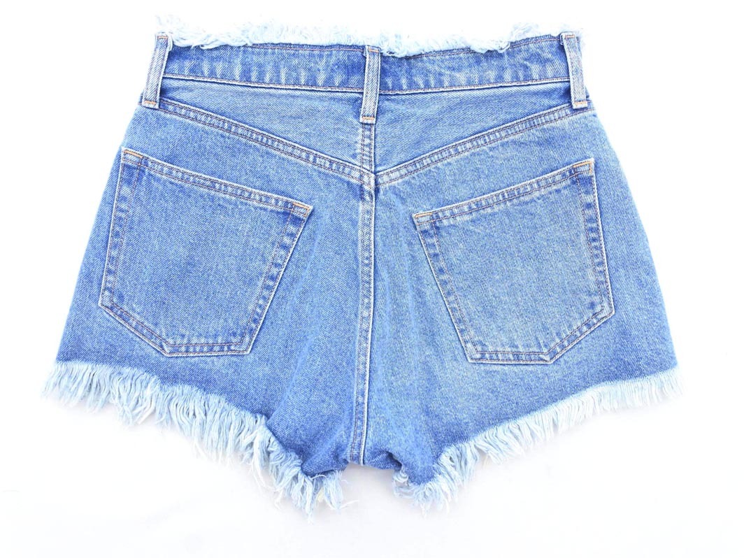 MOUSSY マウジー カットオフ ショート デニムパンツ size1/青 ■◆ ☆ fec7 レディース_画像5