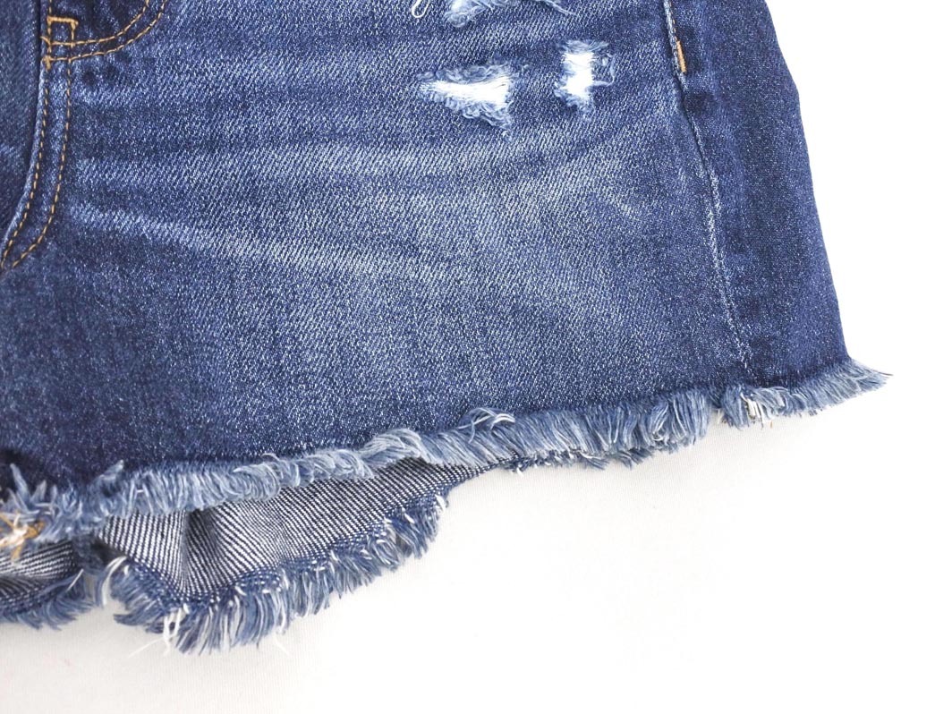 AMERICAN EAGLE アメリカンイーグル ダメージ加工 ショート デニムパンツ size2/インディゴ ■◆ ☆ fec7 レディース