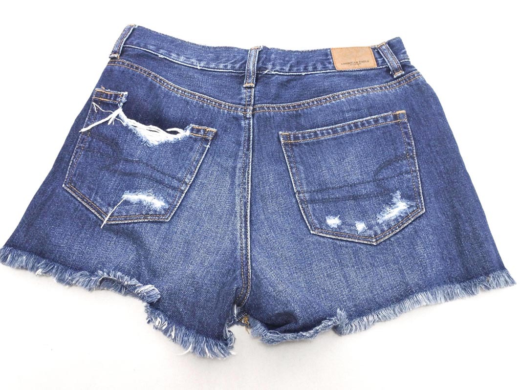 AMERICAN EAGLE アメリカンイーグル ダメージ加工 ショート デニムパンツ size2/インディゴ ■◆ ☆ fec7 レディース