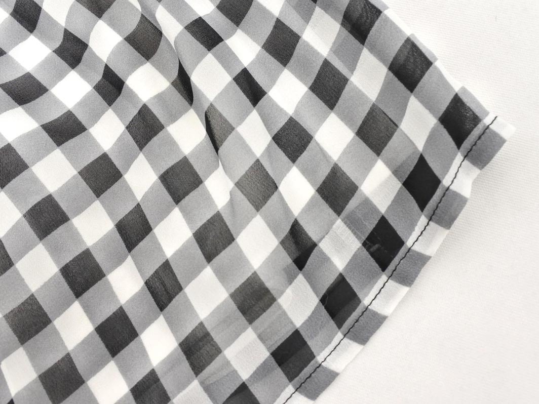 ネコポスOK Apuweiser-riche アプワイザーリッシェ ギンガムチェック ブラウス シャツ size2/白ｘ黒 ■◆ ☆ fec7 レディース