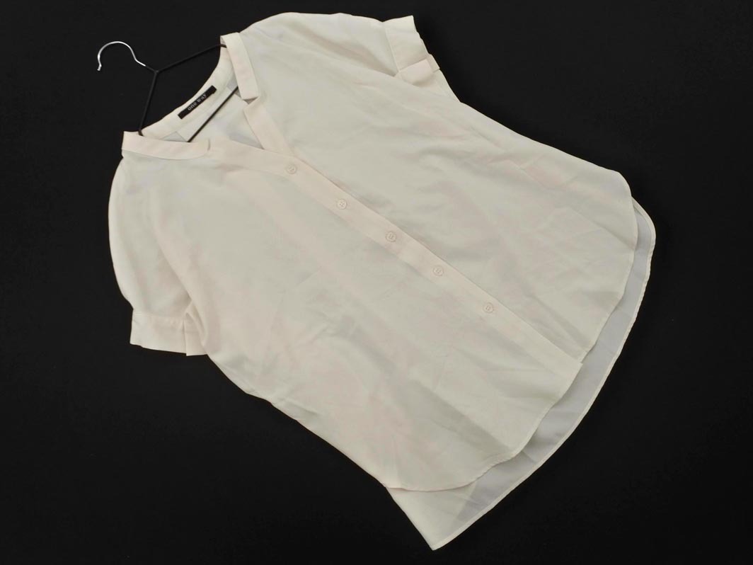 ネコポスOK one way ワンウェイ タックスリーブ ブラウス シャツ sizeM/白 ■◆ ☆ fec7 レディース