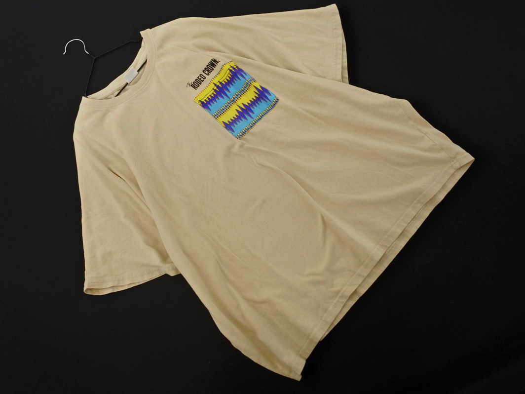 RODEO CROWNS ロデオクラウンズ ポケット Tシャツ sizeF/ベージュ ■◆ ☆ fec7 レディース_画像1