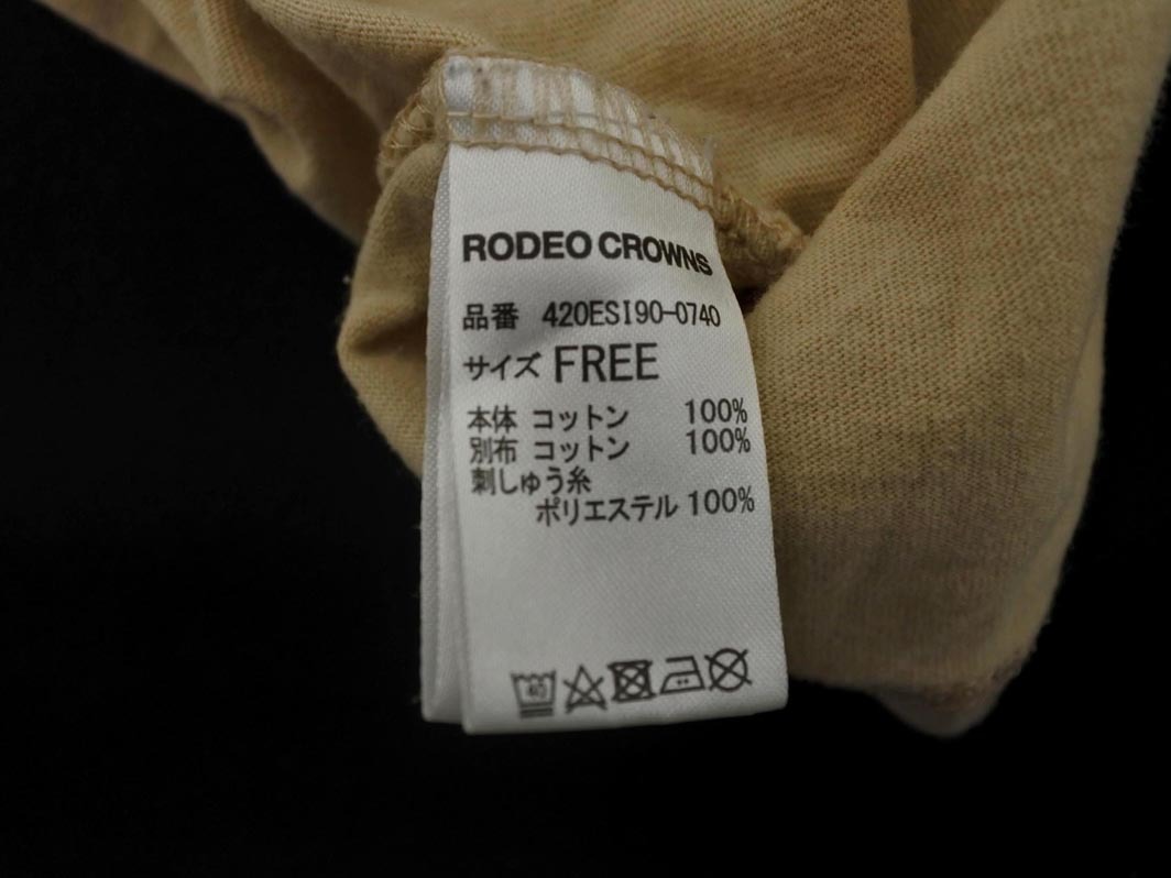 RODEO CROWNS ロデオクラウンズ ポケット Tシャツ sizeF/ベージュ ■◆ ☆ fec7 レディース_画像6