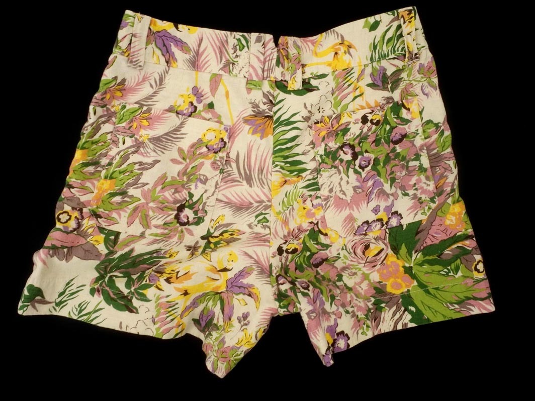 MACPHEE マカフィー トゥモローランド 綿麻 花柄 ショート パンツ size36/アイボリー ■◆ ☆ fec8 レディース
