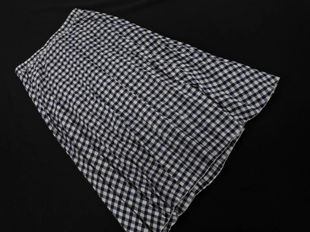 MELROSE メルローズ クレール チェック ロング スカート 白x紺 ■■ ☆ fec8 レディース_画像4