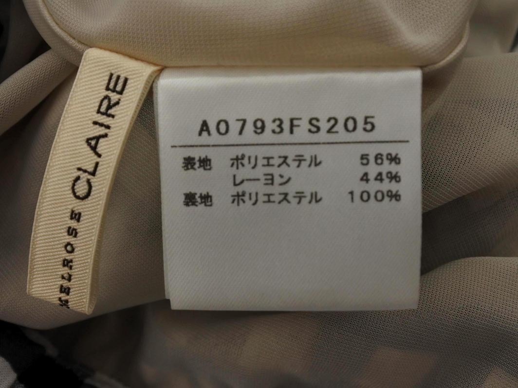 MELROSE メルローズ クレール チェック ロング スカート 白x紺 ■■ ☆ fec8 レディース_画像5