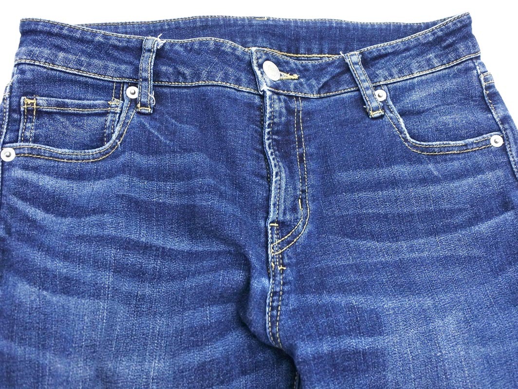 SHIPS Ships USED обработка Denim брюки sizeM/ индиго ## * fec8 женский 