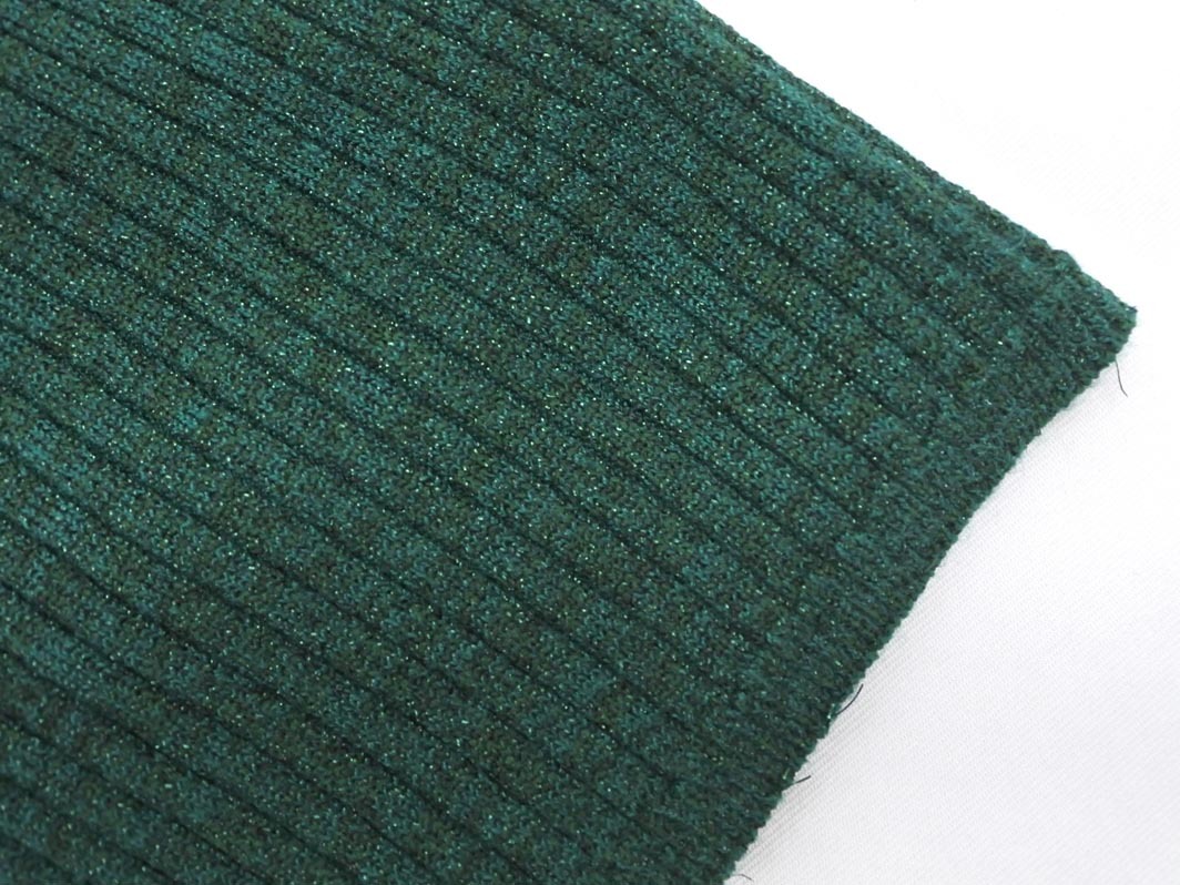 natural couture ナチュラルクチュール ラメ フレンチスリーブ リブ カットソー sizeF/緑 ■◆ ☆ fec8 レディース
