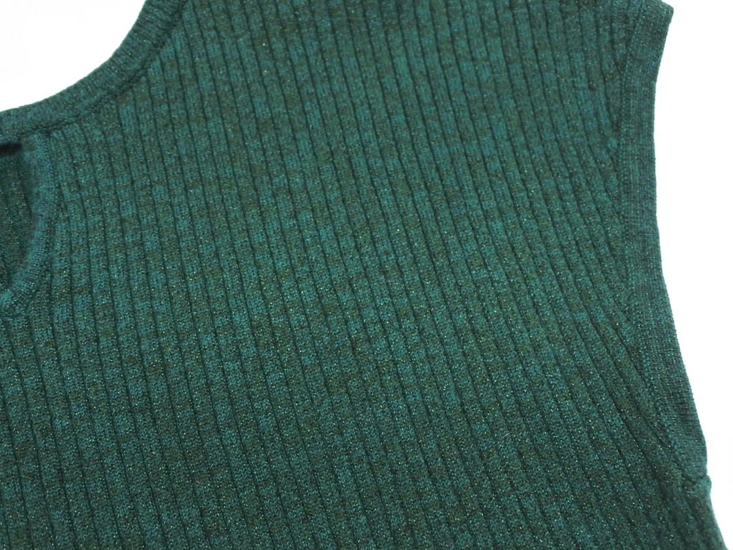 natural couture ナチュラルクチュール ラメ フレンチスリーブ リブ カットソー sizeF/緑 ■◆ ☆ fec8 レディース
