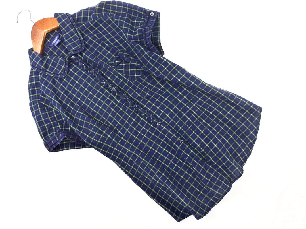 ネコポスOK AMERICAN EAGLE アメリカンイーグル チェック ブラウス シャツ size8/紺 ■◆ ☆ fec8 レディース