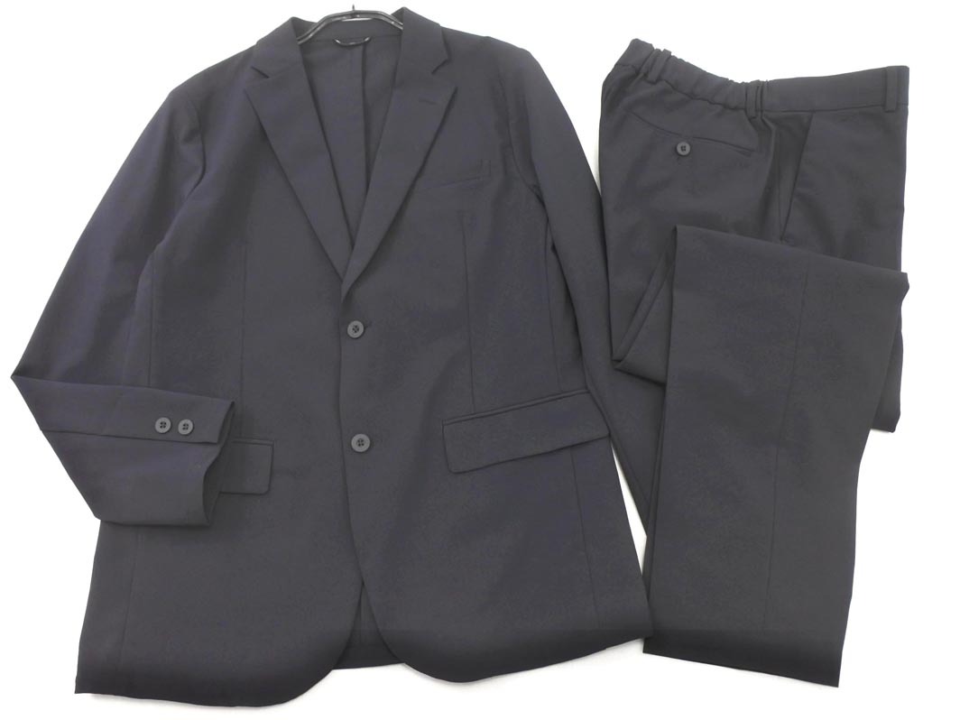 SHIPS シップス SOLOTEX メランジ 4WAY セットアップ ジャケット パンツ スーツ sizeS/黒 ■◇◎ ☆ fed0 メンズ
