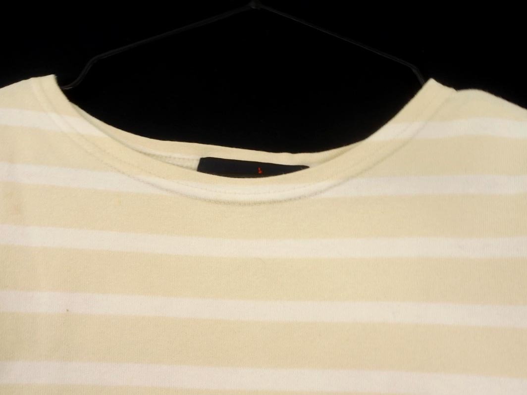 ネコポスOK EASTBOY イーストボーイ ボーダー Tシャツ size9/ベージュｘ白 ■◆ ☆ fed0 レディース