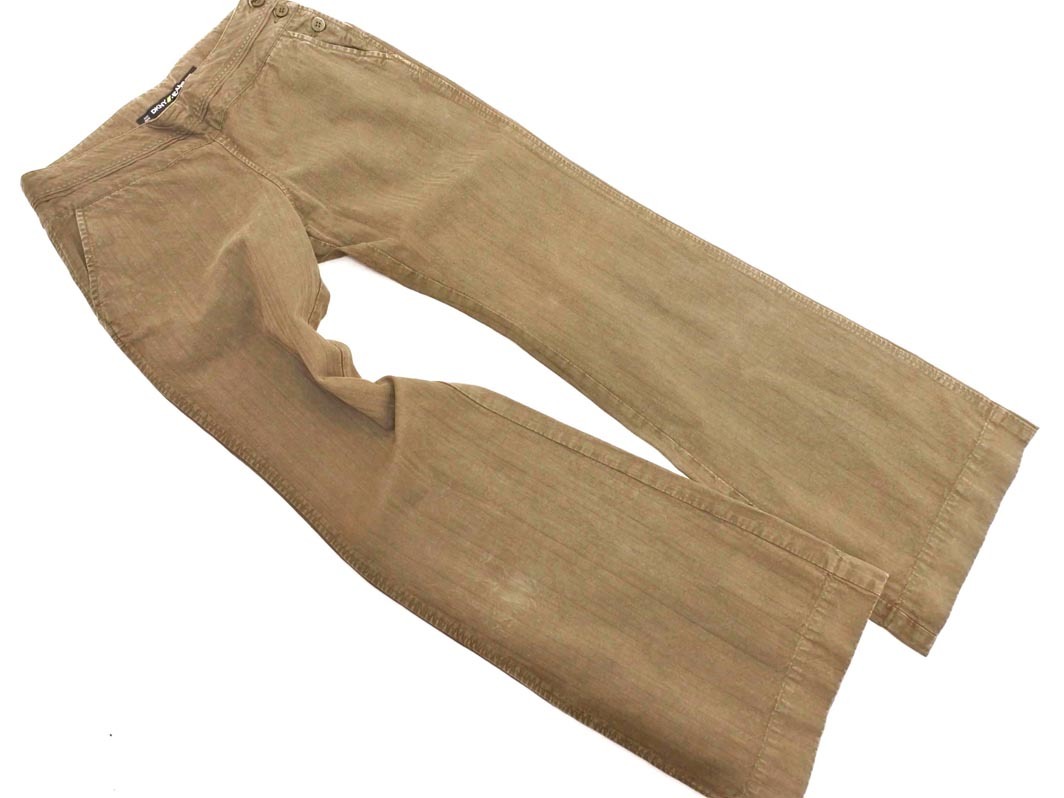 DKNY ダナキャランニューヨーク フレア デニムパンツ size27/カーキ ■■ ☆ fed0 レディース