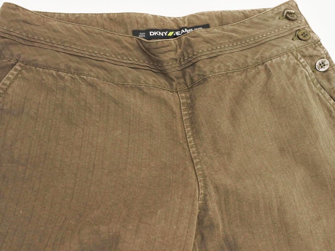 DKNY ダナキャランニューヨーク フレア デニムパンツ size27/カーキ ■■ ☆ fed0 レディース