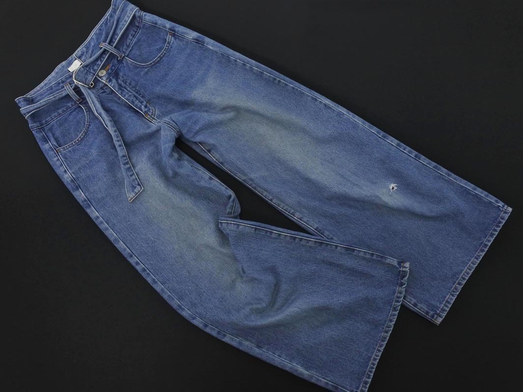 CECIL McBEE セシルマクビー ベルト付き ワイド デニムパンツ sizeM/ブルー ■■ ☆ fec9 レディース