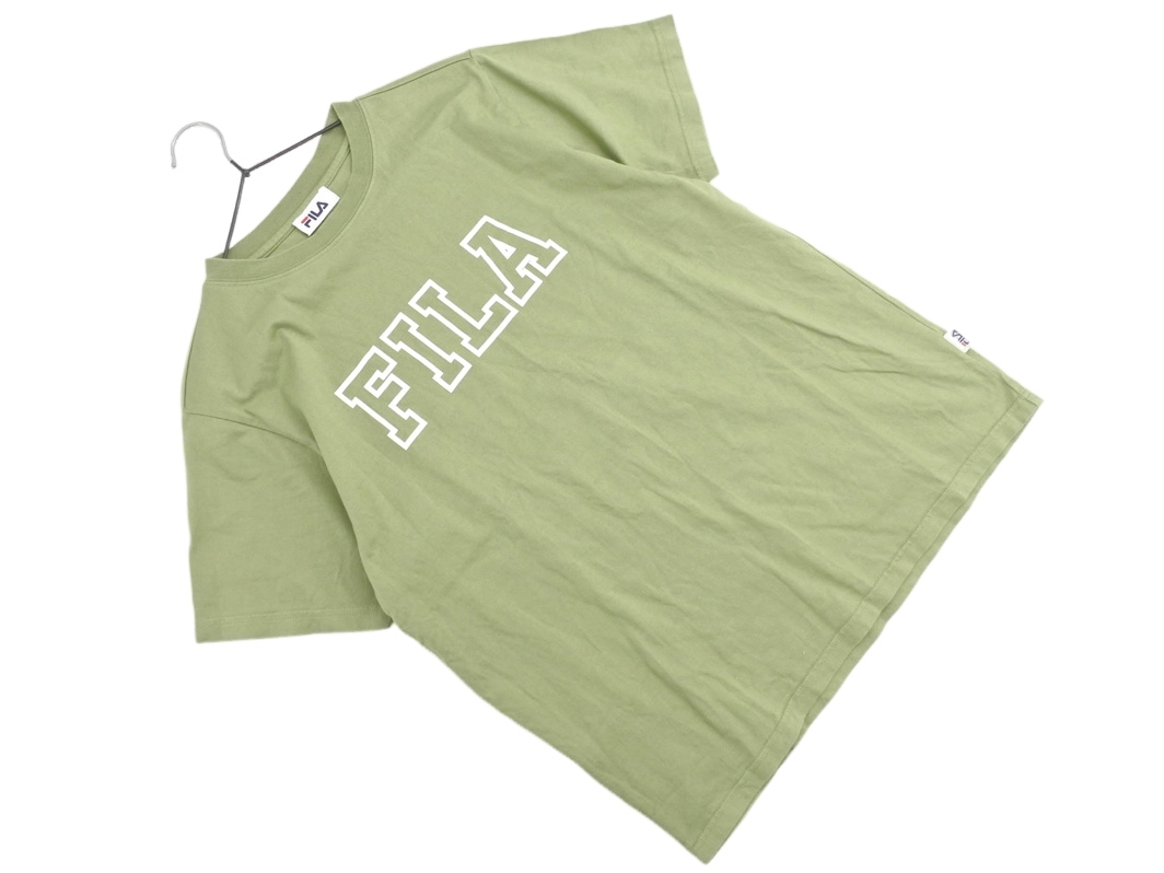 FILA フィラ プリント Tシャツ sizeL/緑 ■◆ ☆ fed0 メンズ