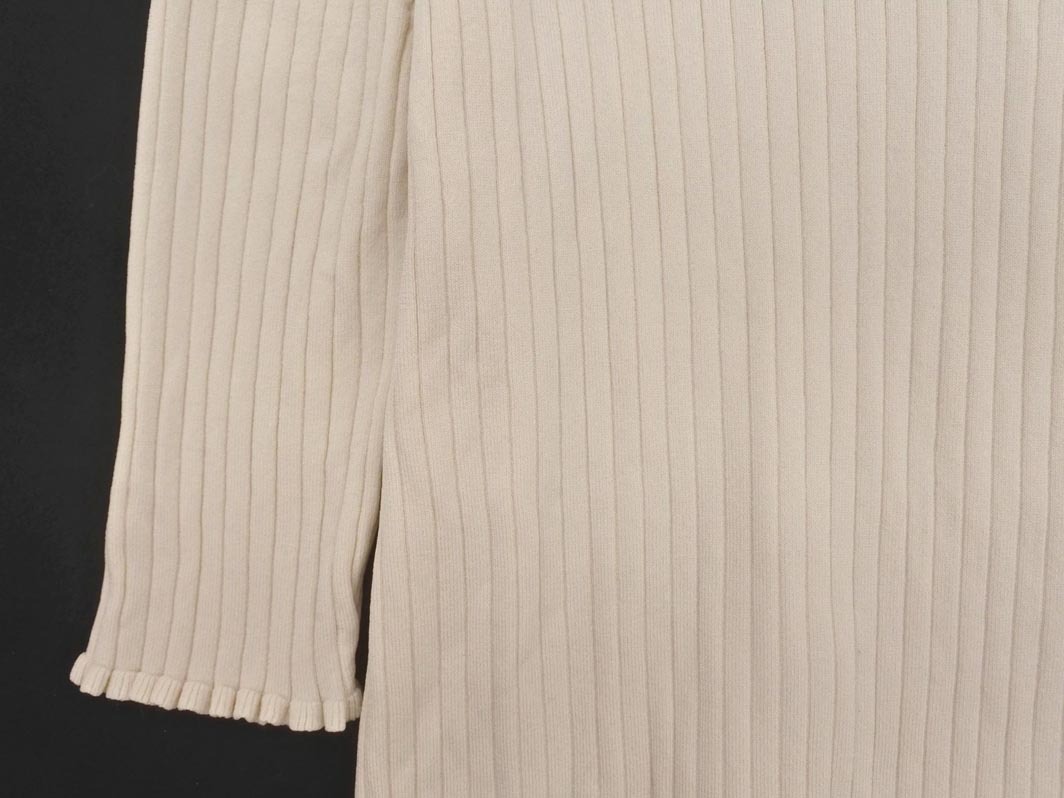 NATURAL BEAUTY BASIC ナチュラルビューティーベーシック 5分袖 ニット セーター sizeM/ベージュ ■◆ ☆ fed0 レディース