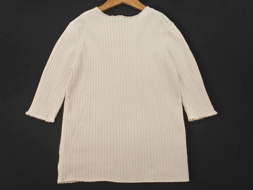 NATURAL BEAUTY BASIC ナチュラルビューティーベーシック 5分袖 ニット セーター sizeM/ベージュ ■◆ ☆ fed0 レディース