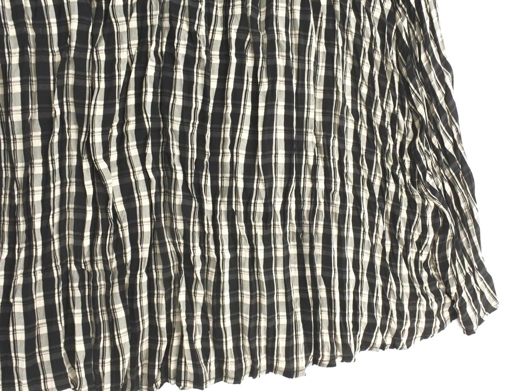 LIP SERVICE リップサービス チェック フレンチスリーブ ロング ワンピース sizeS/黒ｘクリーム ■◆ ☆ fed0 レディース