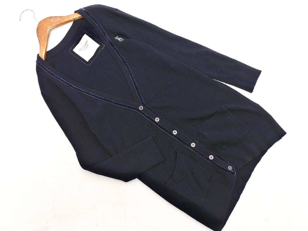 Abercrombie & Fitch アバクロンビー＆フィッチ Vネック カーディガン sizeL/紺 ◇■ ☆ fec9 レディース